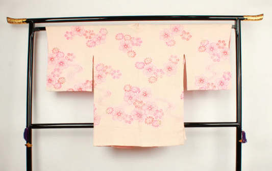 Haori Silk: Akebono Flower Pattern Pure Silk