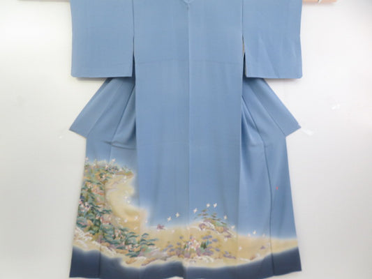 Formal Blue Silk Tomesode | Japanese Kimono